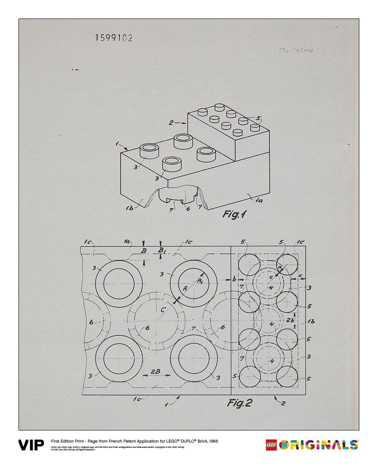 French Patent LEGO DUPLO Brick 1968