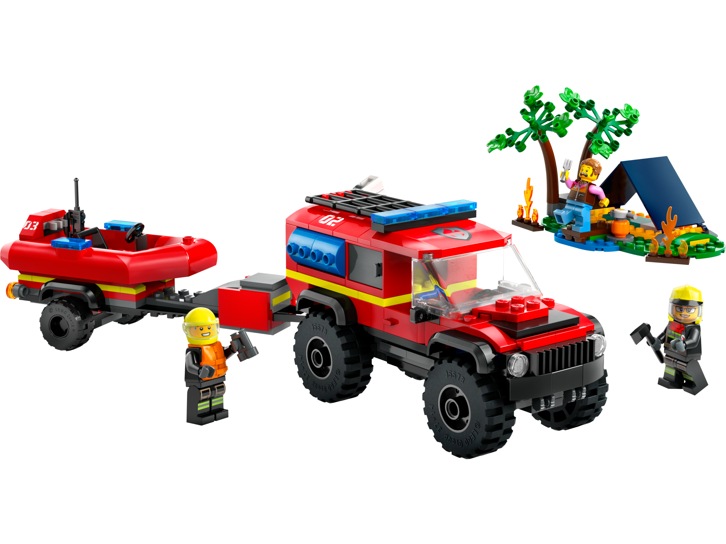 4x4 Fire Engine with Rescue Boat