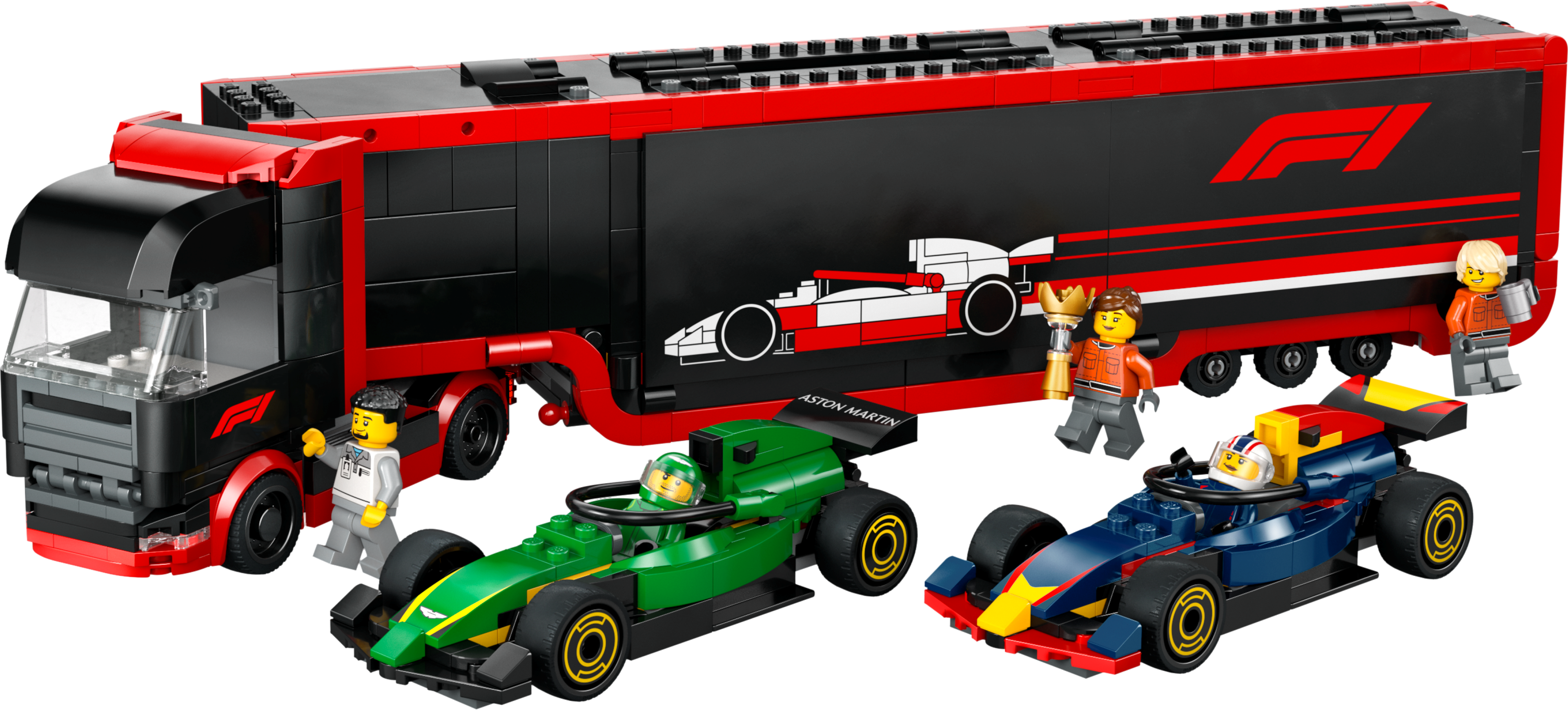 F1 Truck with RB20 & AMR24 F1 Cars