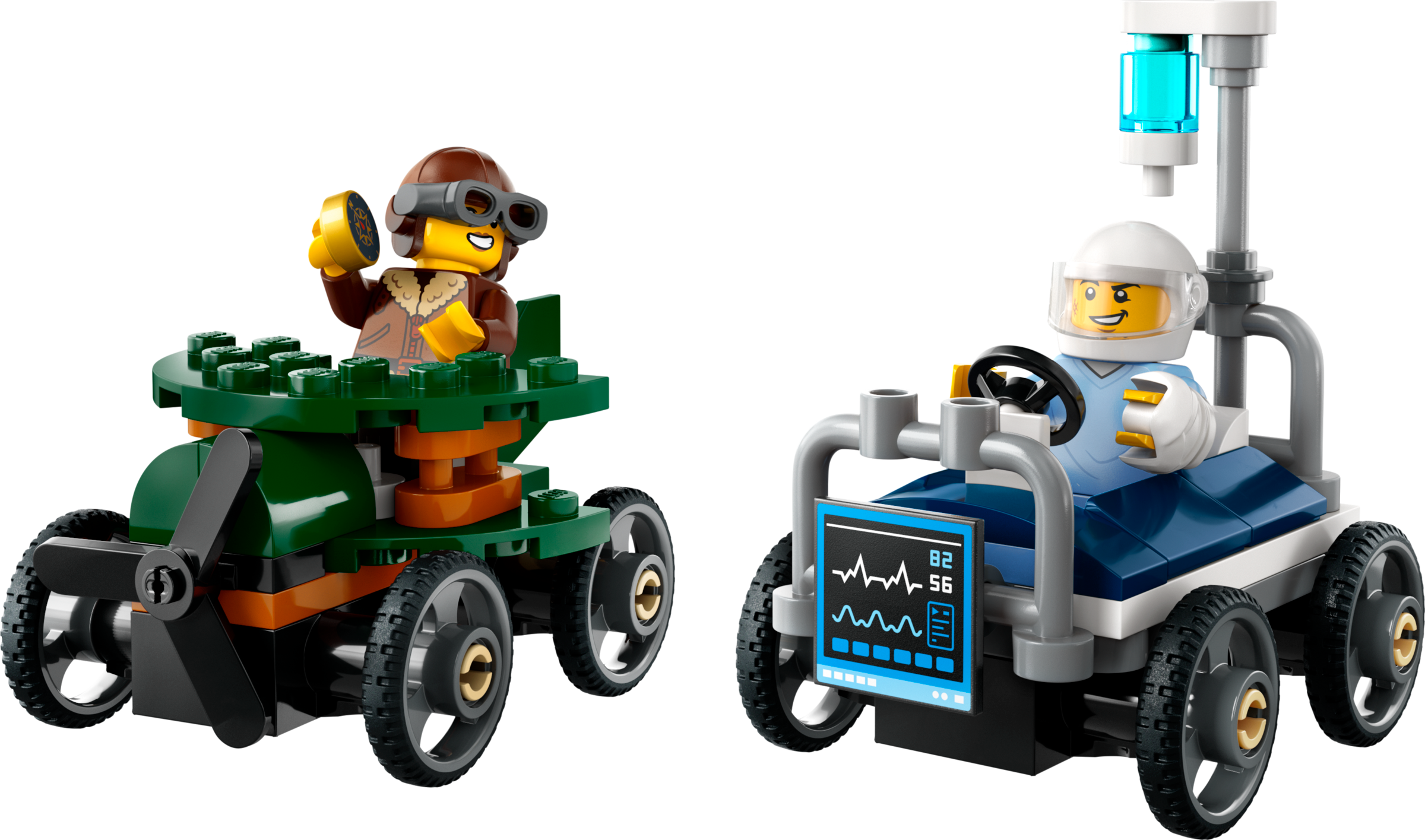 Airplane vs. Hospital Bed Race Car Pack