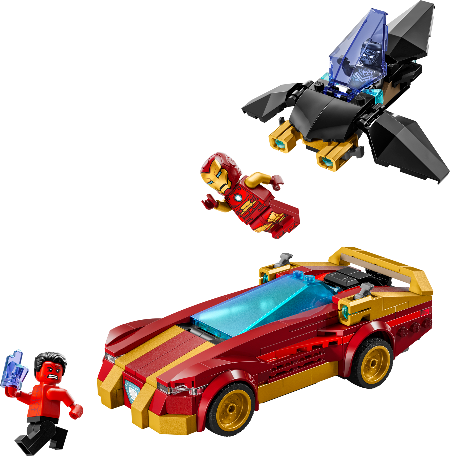 Iron Man Car & Black Panther vs. Red Hulk