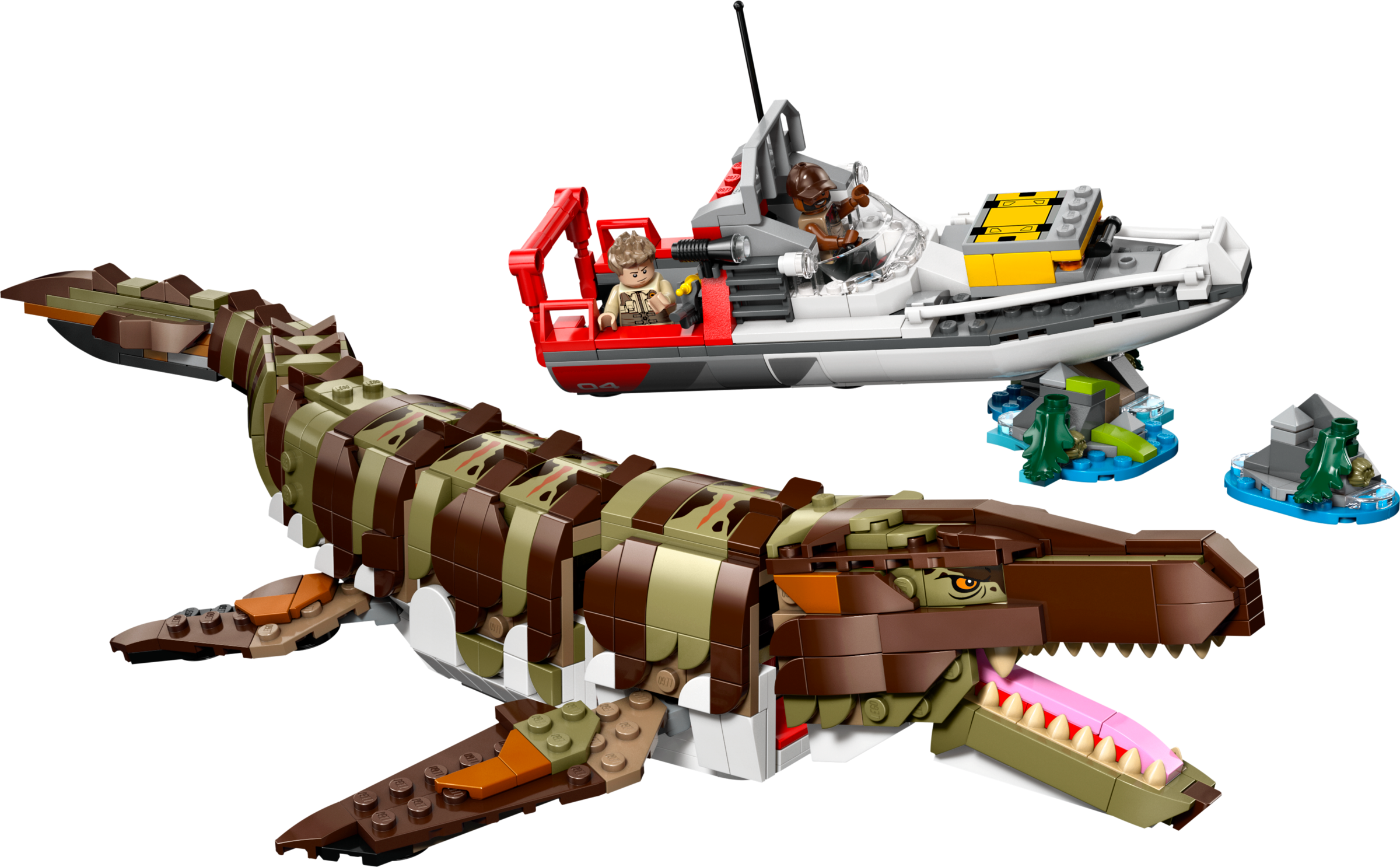 Brick-Built Mosasaurus Boat Mission